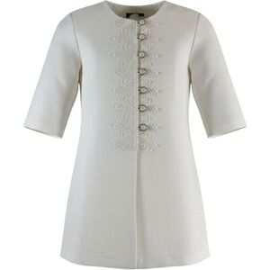 Whirlaway Frocks Ivory Lace Button Front Tunic Jacket 18P Granny Cottage Vintage